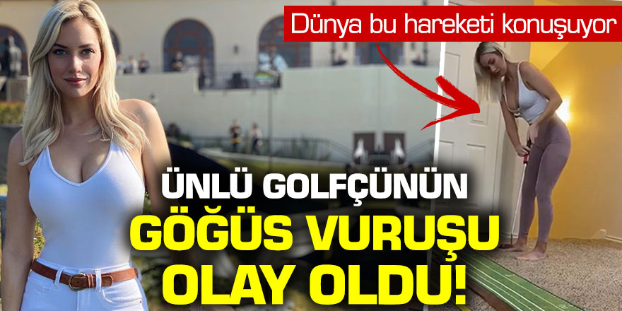ABD'li Ünlü golfçünün göğüs vuruşu sosyal medyayı salladı!