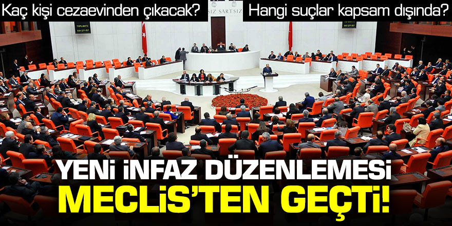 Yeni infaz düzenlemesi (Af yasası) TBMM'de kabul edildi! İşte detayları