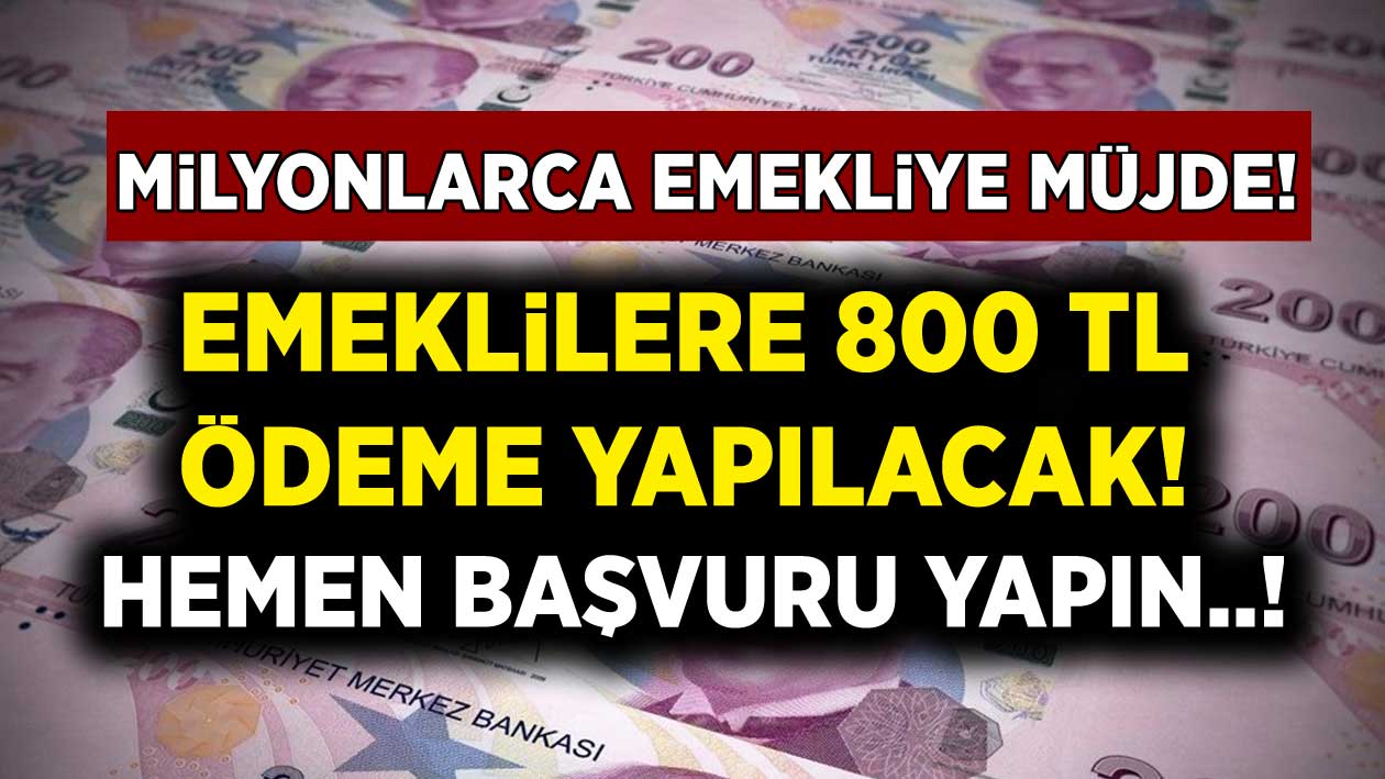 Emeklilere Müjde! 800 TL Ödeme Yapılacak!