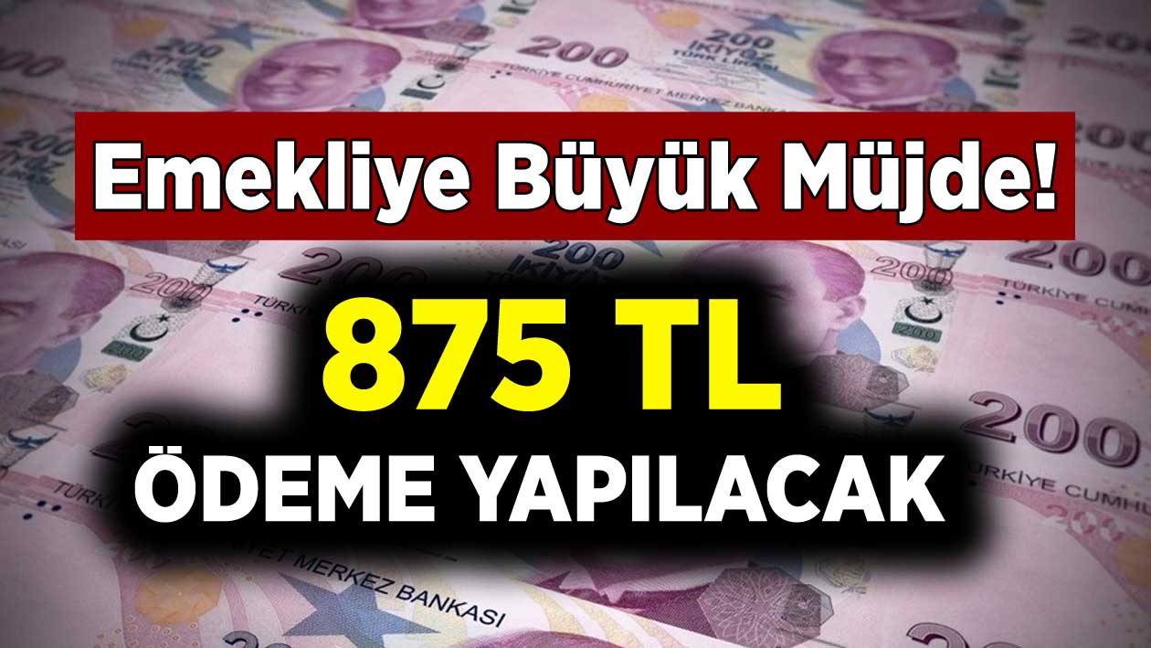Emekliye yeni Müjde! 875 TL Ödeme Yapılacak! İşte Başvuru detayları...