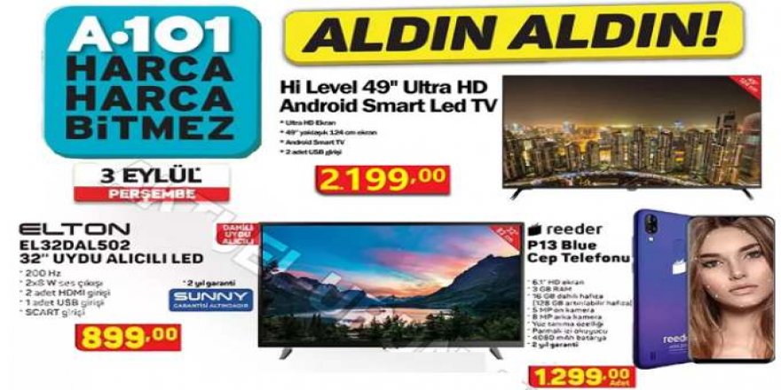 A101 3 Eylül Perşembe aktüel kataloğu yayınlandı!
