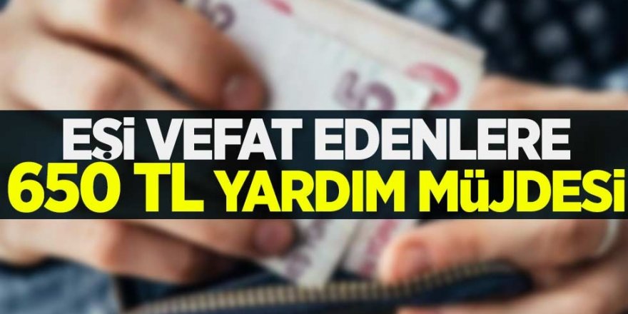 Açıklama Geldi: Eşi vefat edenlere 650 TL yardım müjdesi
