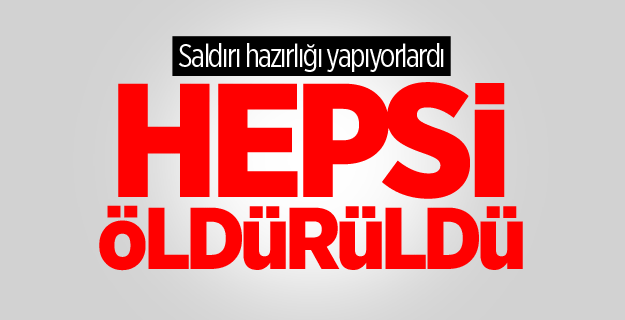 Bakanlık açıkladı: Hepsi öldürüldü!